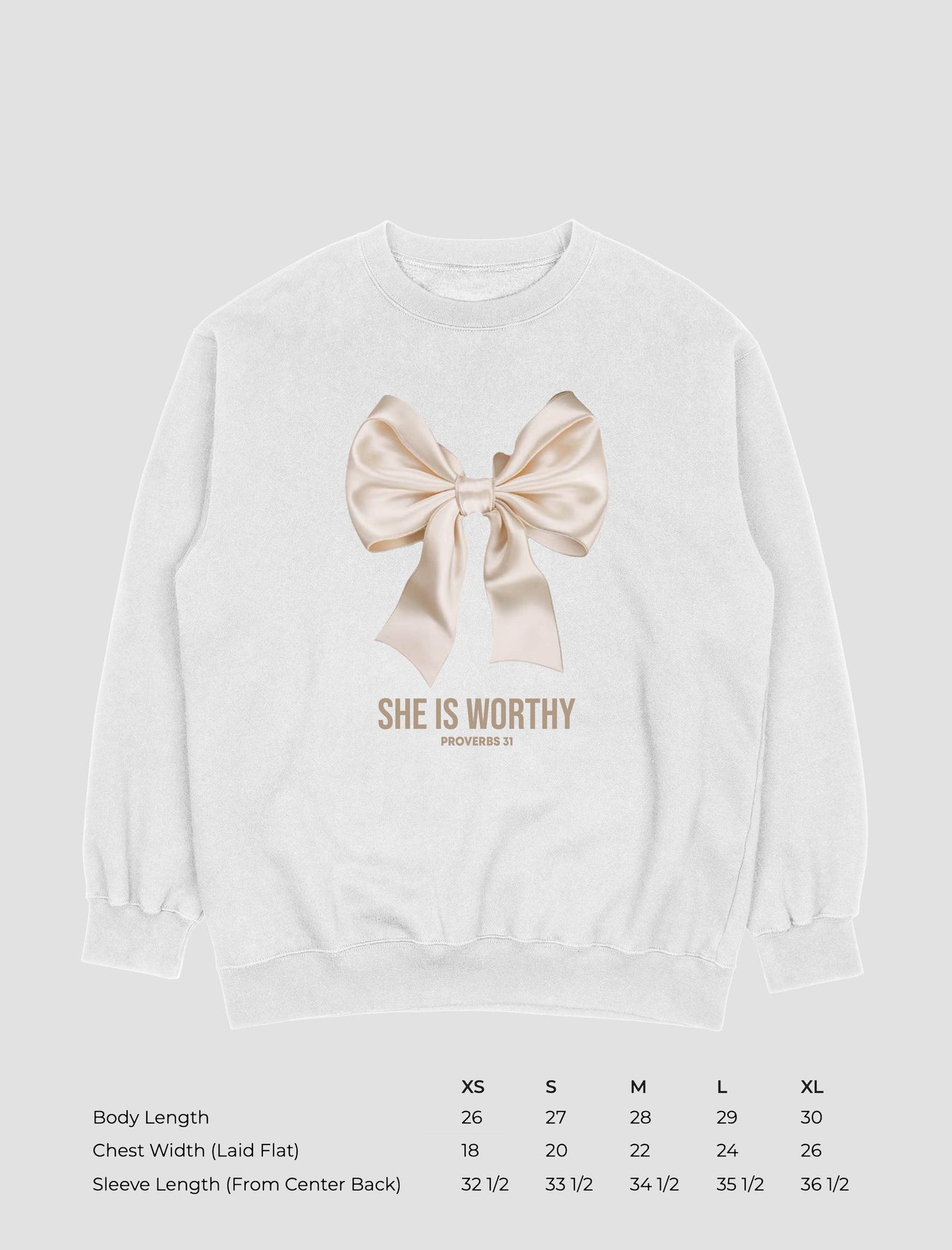 Graphic sweatshirt - She is worthy Proverbs 31
