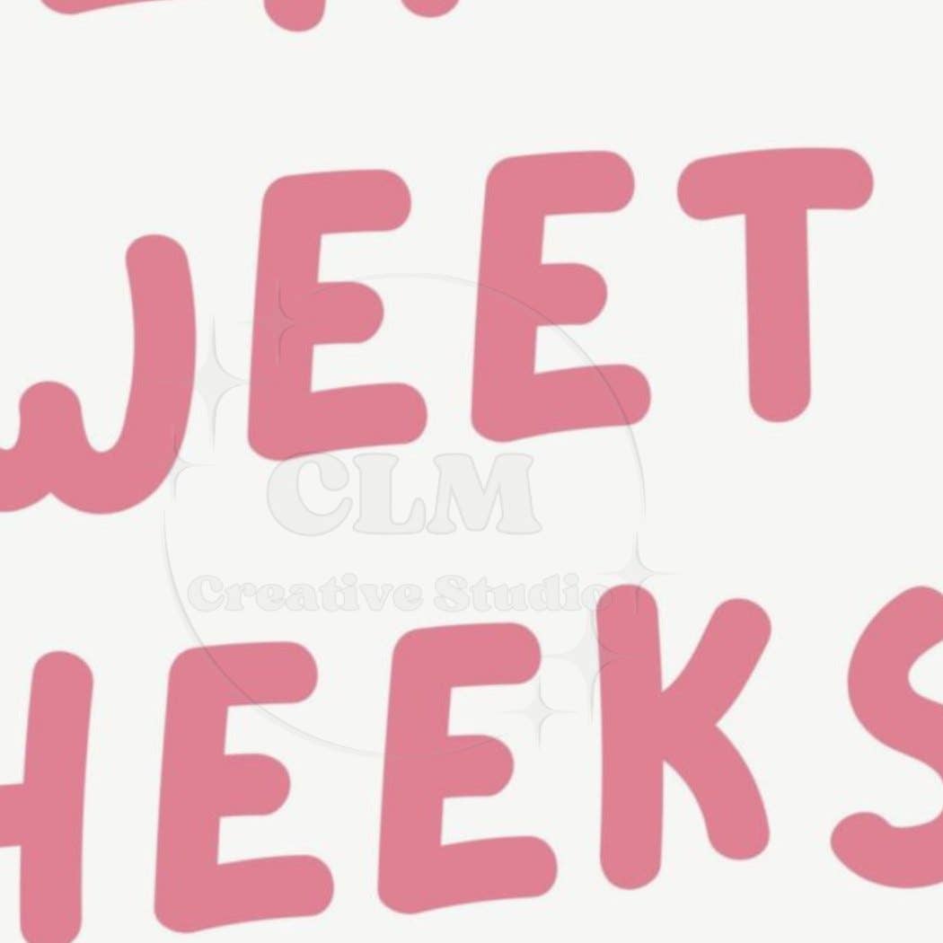 Take A Seat Sweet Cheeks Typography Wall Art Pastel Prints