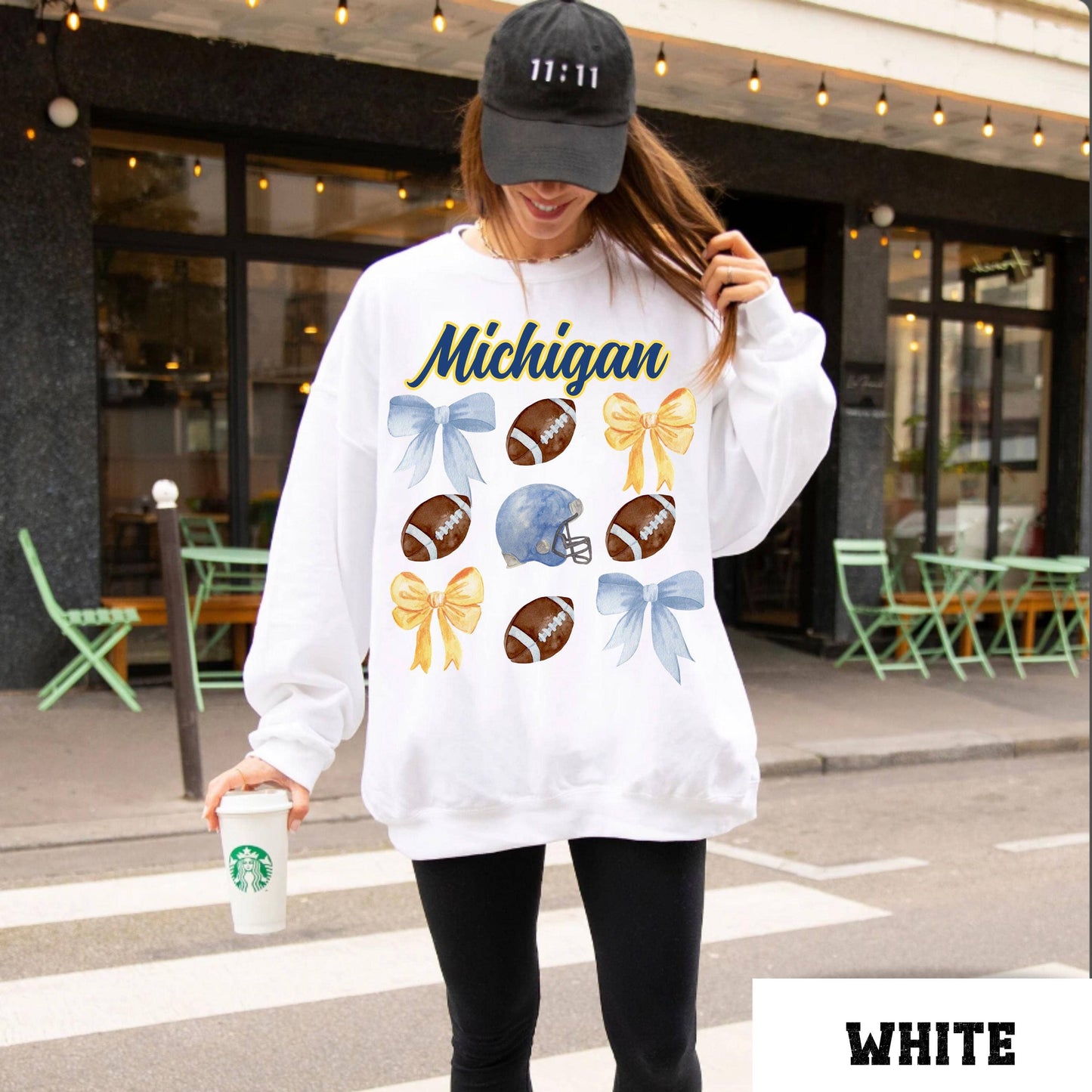 Coquette Michigan Football Sweatshirt College Game Day Shirt