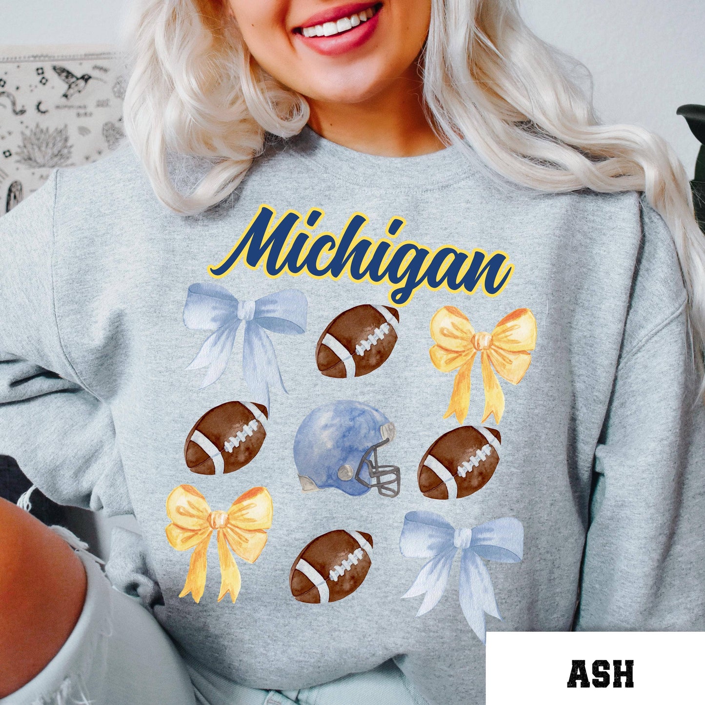Coquette Michigan Football Sweatshirt College Game Day Shirt