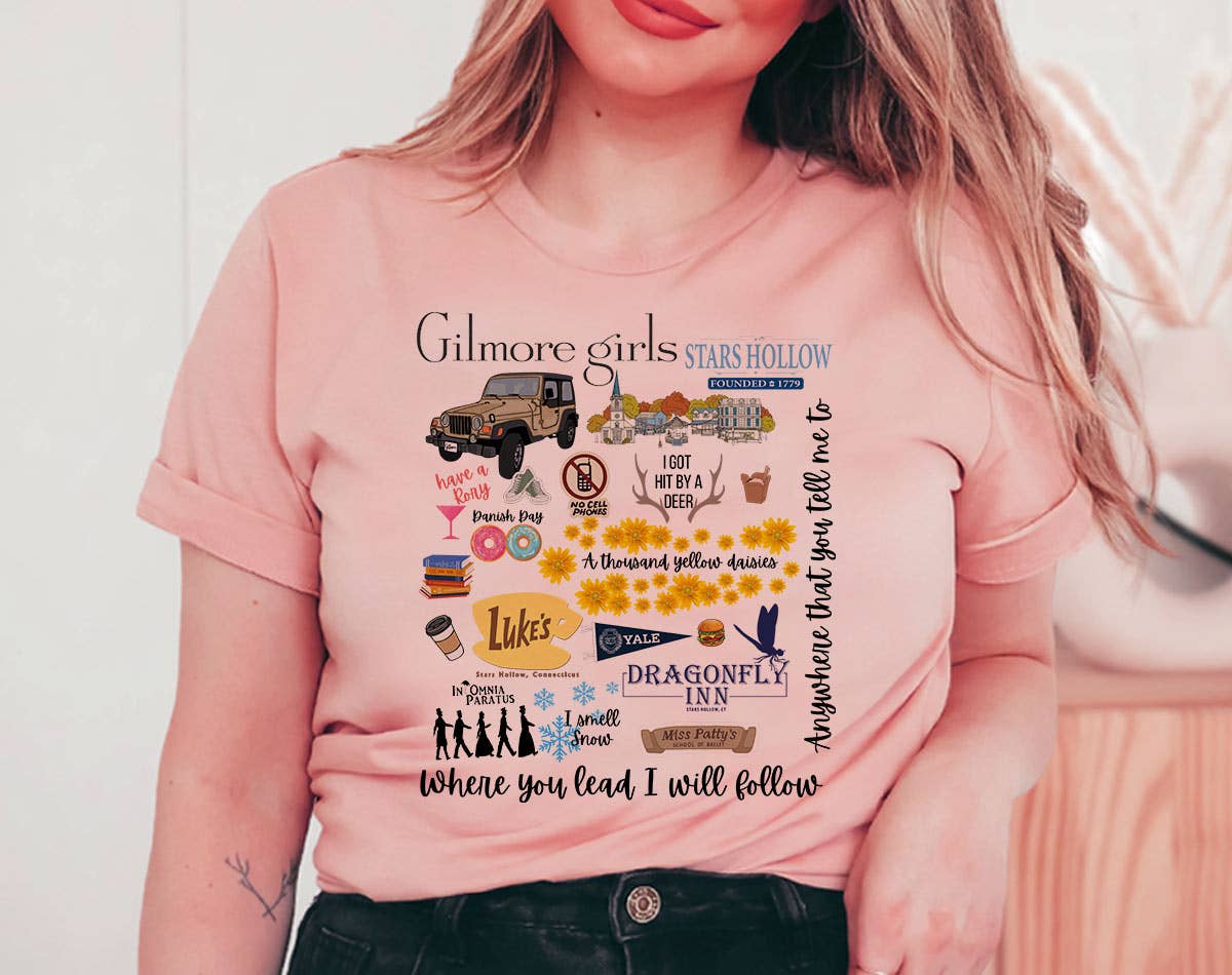 Gilmore Girls Collage - Star Hollow Luke's Diner T-Shirt