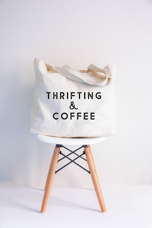 Thrifting  & Coffee Tote Bag 2 SIZES