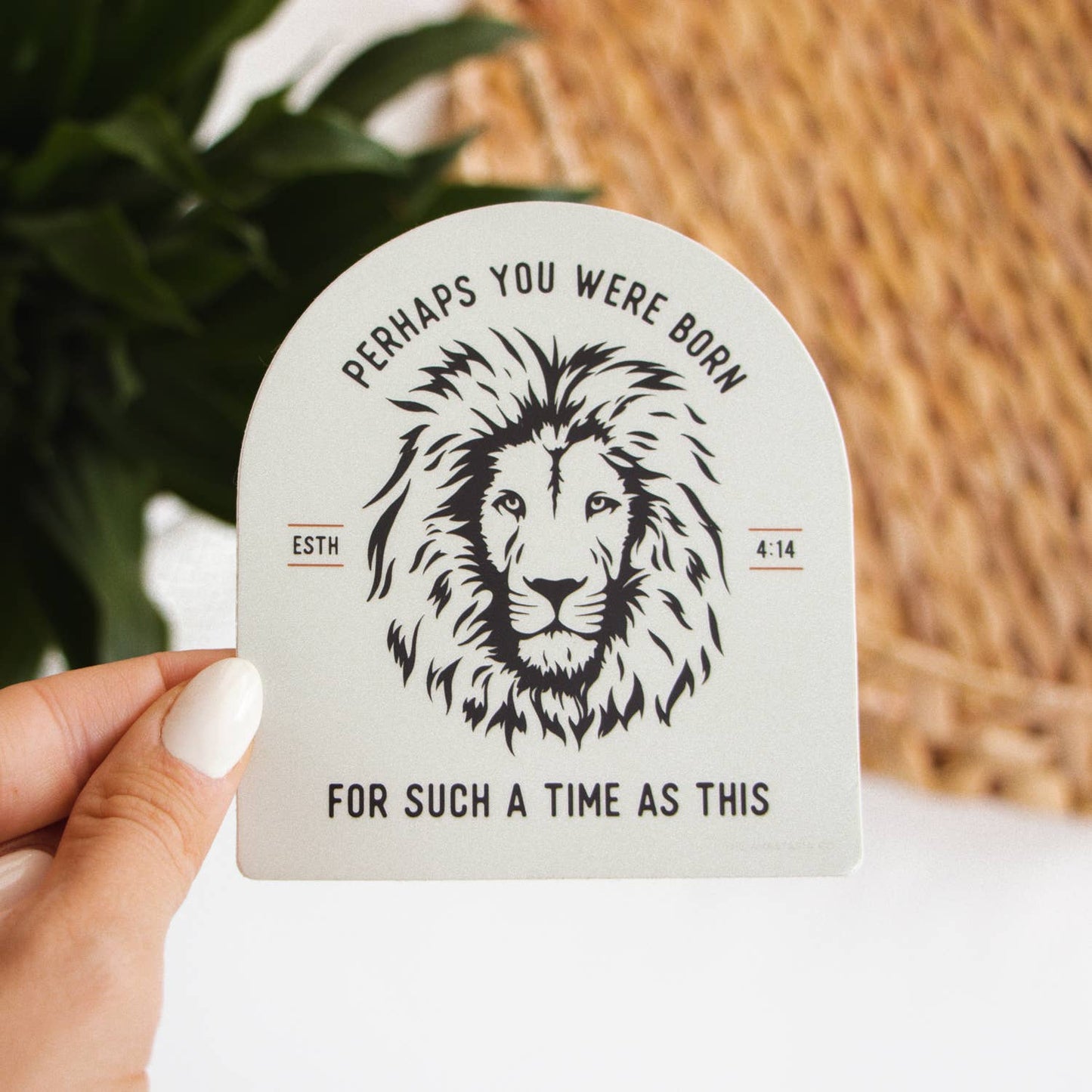 For Such a Time as This Esther Lion Sticker - Ivory