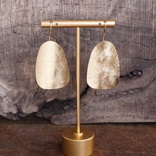 Elongated Shield Minimalist Earrings – Gold or Silver