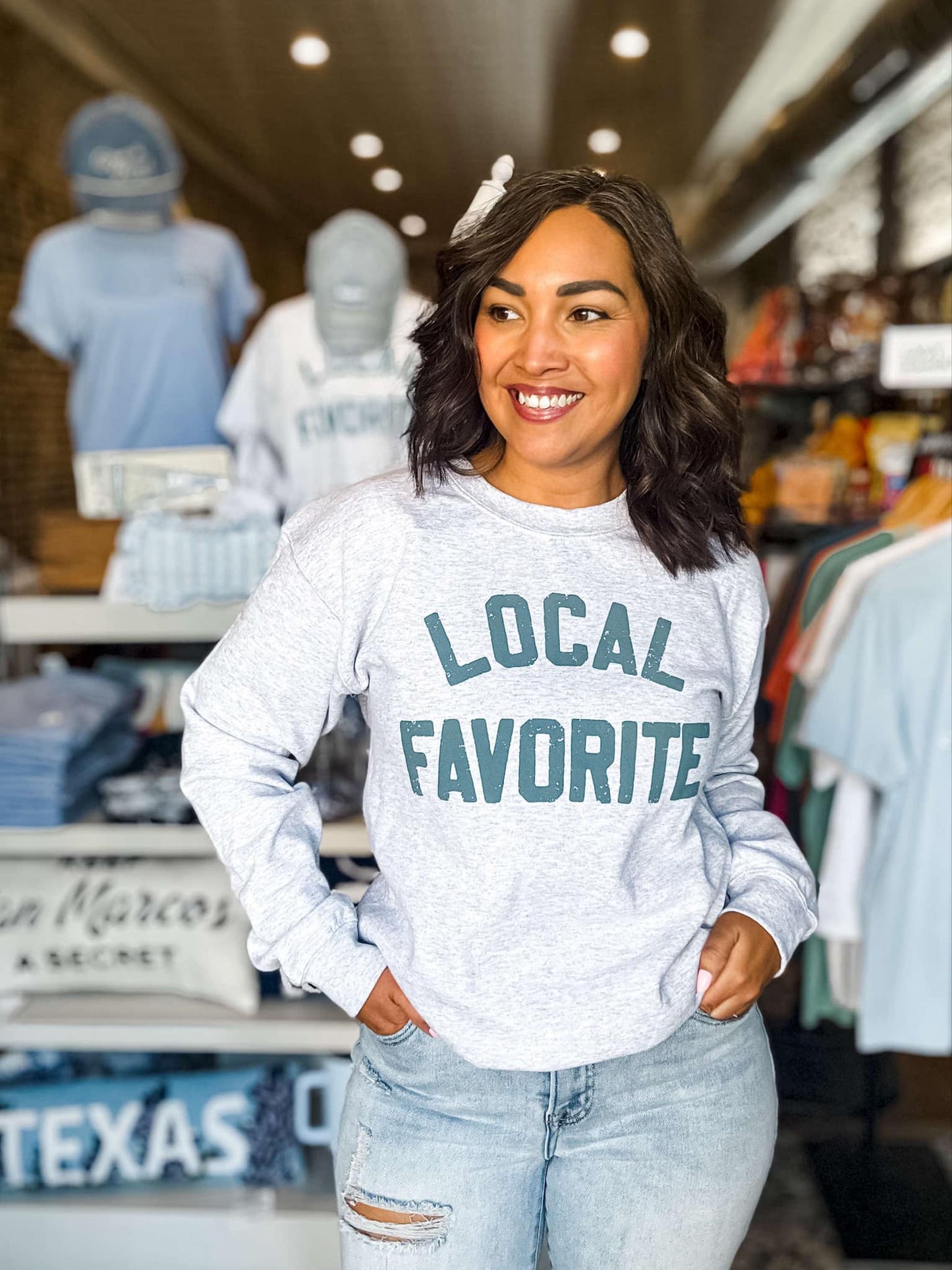 Local Favorite Crewneck Sweatshirt, Shop Local, Local Sweat