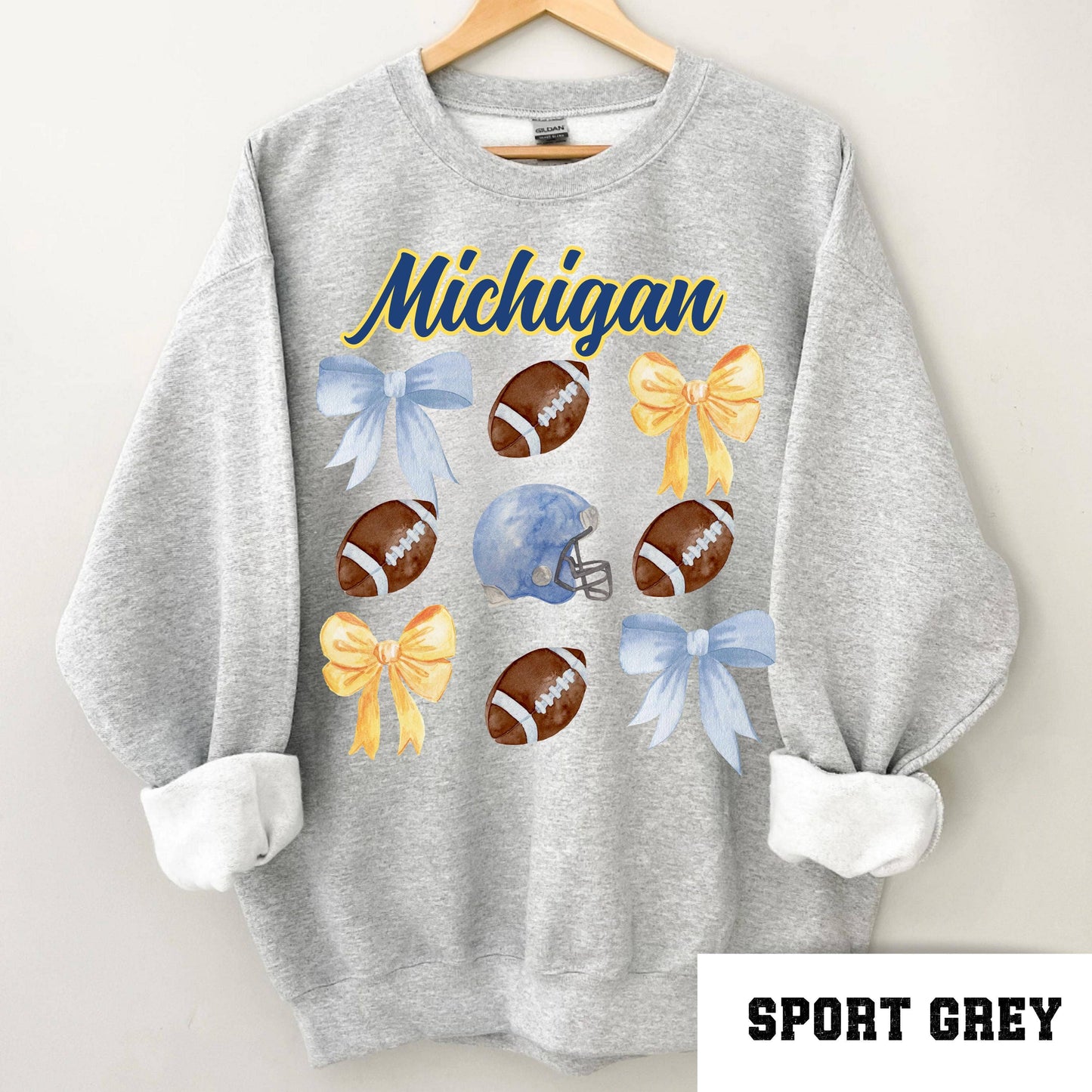 Coquette Michigan Football Sweatshirt College Game Day Shirt