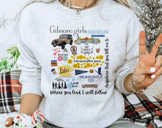 Gilmore Girls Collage - Star Hollow Luke's Diner Sweatshirt
