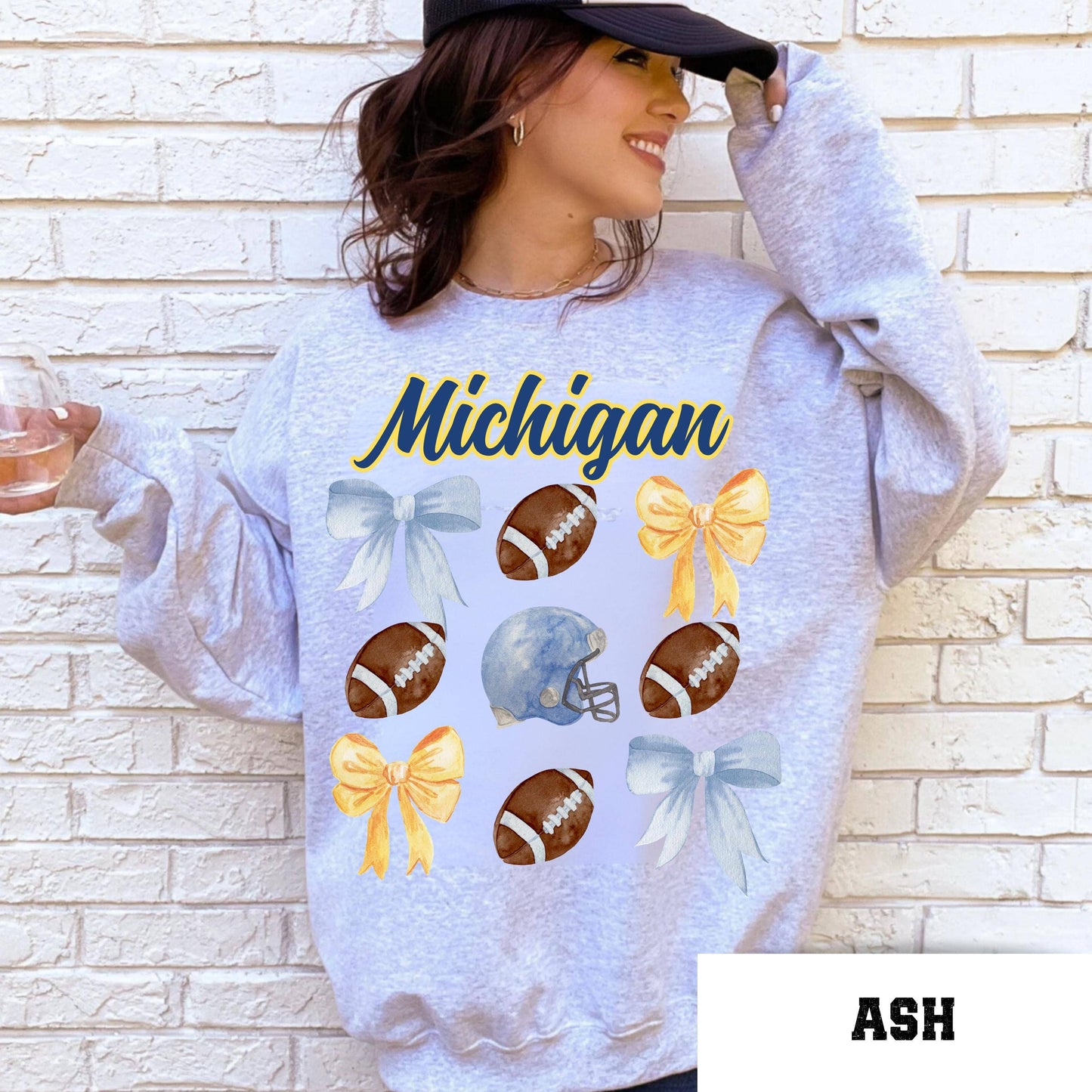 Coquette Michigan Football Sweatshirt College Game Day Shirt