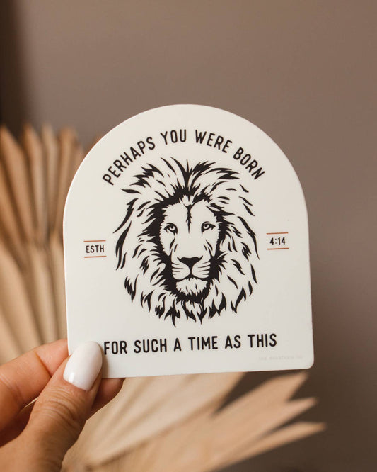 For Such a Time as This Esther Lion Sticker - Ivory