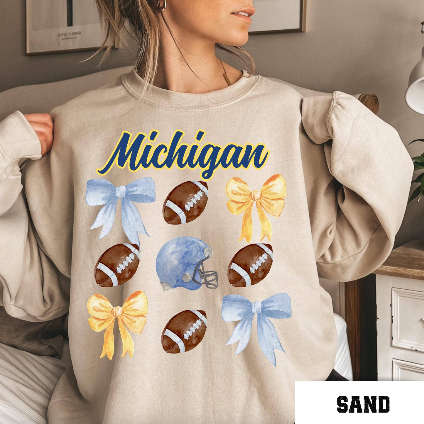Coquette Michigan Football Sweatshirt College Game Day Shirt