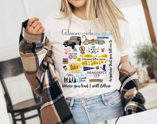 Gilmore Girls Collage - Star Hollow Luke's Diner T-Shirt